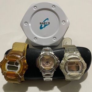 3x CASIO BABY-G WATCHES  - Unisex  *ALL IN WORKING CONDITION*  1 Needs a Battery